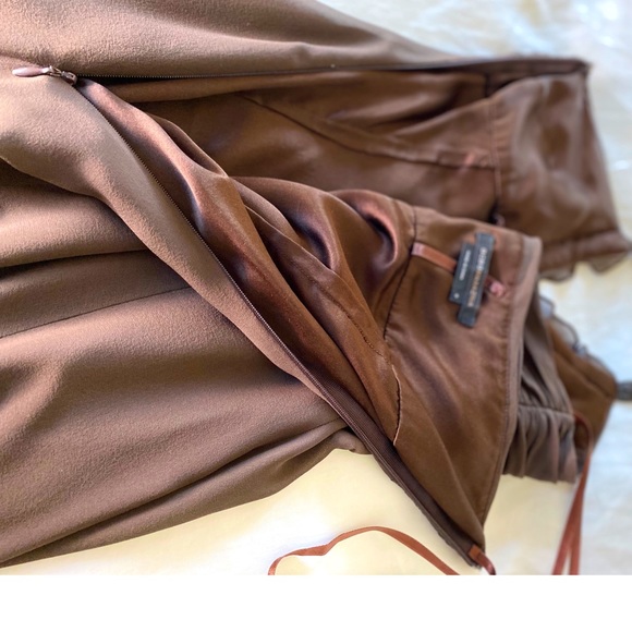 BCBG MAX AZRIA Chiffon Sequin Halter Dress, Brown - Picture 7 of 10